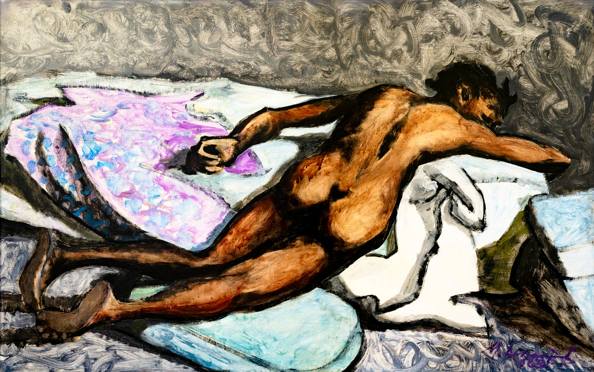 Reclining Nude on Turquoise