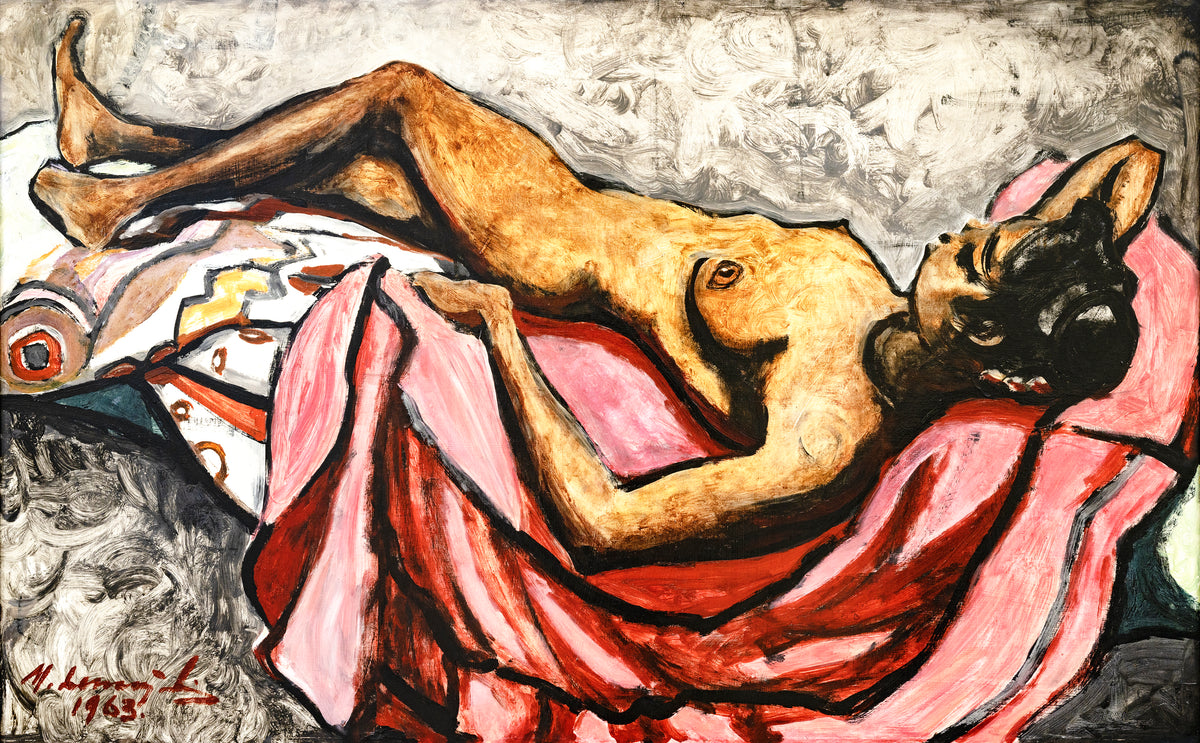 Reclining Nude on Red
