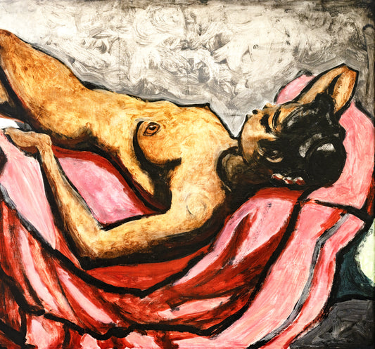 Reclining Nude on Red